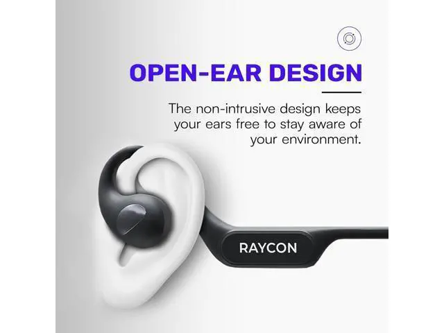 Alt view image 5 of 7 - Raycon Open Headphones Lightweight Wireless Over-Ear Design with Immersive Sound Quality, Long Battery Life, and Comfortable Fit for All-Day Wear - (Purple)