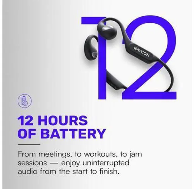 Alt view image 3 of 7 - Raycon Open Headphones Lightweight Wireless Over-Ear Design with Immersive Sound Quality, Long Battery Life, and Comfortable Fit for All-Day Wear - (Purple)