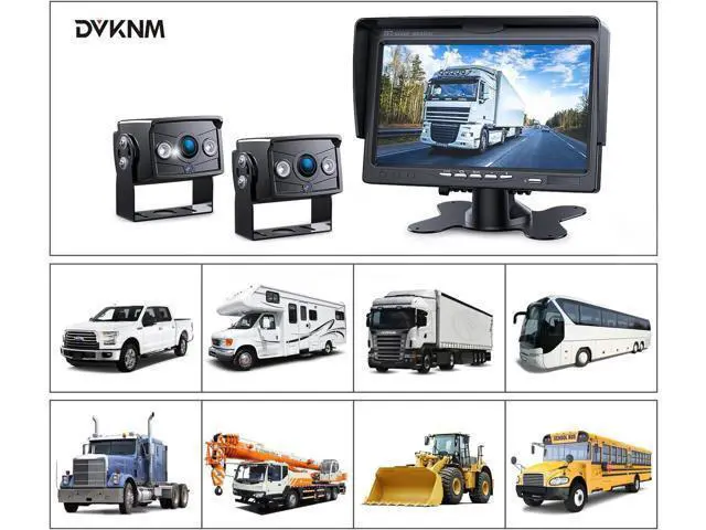 Alt view image 7 of 7 - Upgrade Dual Backup Camera Monitor Kit 7" HD 1080P Monitor IP69 Waterproof Rearview Reversing Rear View Camera for Truck Trailer Semi-Trailer Box Truck RV Pickup Truck Easy Installation (TZ102)