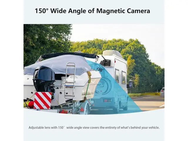 Alt view image 4 of 7 - WiFi Magnetic Wireless Backup Camera, LASTBUS Rechargeable 2.4Ghz WiFi Rear Camera for Easy Hitching Gooseneck Horse Boat Travel Trailer Fifth Wheels RV Camper for iPhone iPad Android iOS Smartphone
