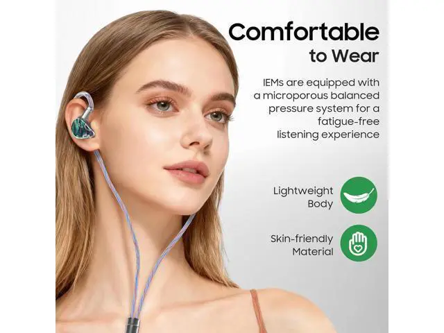 Alt view image 5 of 7 - HiFiGo IEMs Juzear x Z Reviews Defiant in Ear Monitor, 1DD +3BA Hybrid Drivers Earphone, HiFi Wired Gaming IEM Earbuds with Detachable Cable for Musician Audiophile Gamer (Rainbow)