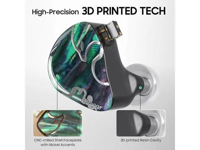 Alt view image 4 of 7 - HiFiGo IEMs Juzear x Z Reviews Defiant in Ear Monitor, 1DD +3BA Hybrid Drivers Earphone, HiFi Wired Gaming IEM Earbuds with Detachable Cable for Musician Audiophile Gamer (Rainbow)