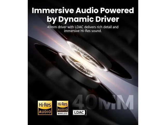 Alt view image 2 of 7 - Edifier W820NB Plus Gen 2 Wireless Over-Ear Noise Cancelling Headphone, -49 dB ANC, LDAC Hi-Res Audio, 88H Playtime, Spatial Sound, Volume Guard, Bluetooth V6.1 & Multipoint, Fast Charge - Ivory