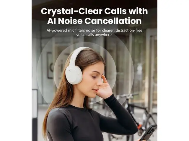 Alt view image 6 of 7 - Edifier W820NB Plus Gen 2 Wireless Over-Ear Noise Cancelling Headphone, -49 dB ANC, LDAC Hi-Res Audio, 88H Playtime, Spatial Sound, Volume Guard, Bluetooth V6.1 & Multipoint, Fast Charge - Ivory