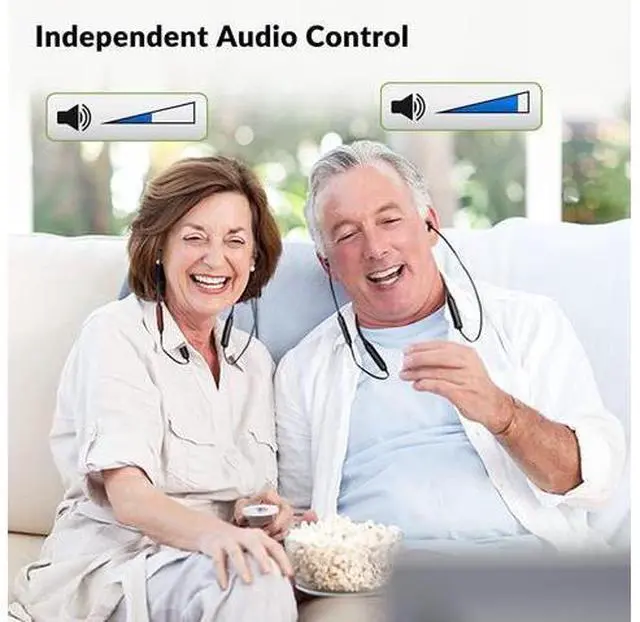 Alt view image 4 of 7 - Avantree HT41866 - Wireless Earbuds for TV Listening (Set of 2), 20H Neckband Headphones with Bluetooth Transmitter for Optical Digital Audio, RCA, 3.5mm Aux Ported TVs, Plug & Play, No Audio Delay