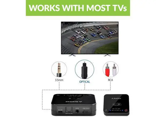 Alt view image 5 of 6 - Avantree D4169 Dual Wireless Headphones & Earbuds Set for TV Watching with Bluetooth Transmitter, Personalized Volume Control, Plug-n-Play, No Audio Delay
