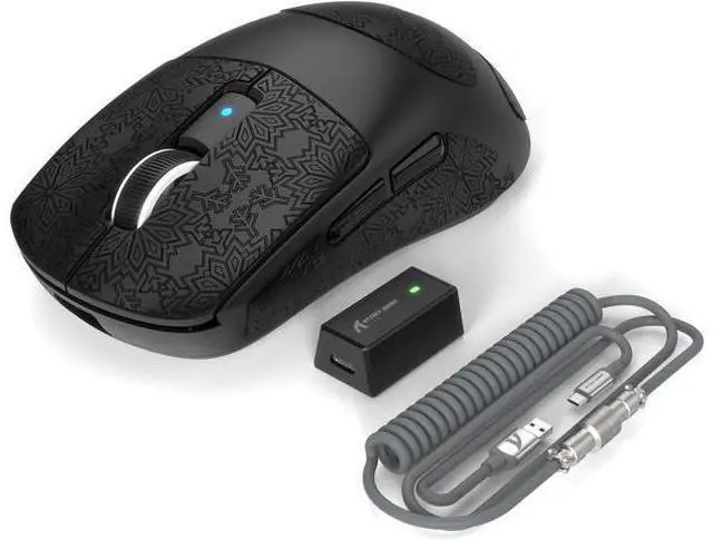 Main image of ATTACK SHARK R6 39g Superlight Wireless Gaming Mouse,PixArt PAW3950MAX 42000 DPI,MCU Nodic 52840 Computer Mouse,8K Polling Rate Web Driver,BT/2.4Ghz/Wired Tri-Mode Mice with Coiled Cable-Black&Tape