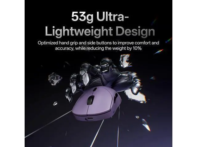 Alt view image 3 of 7 - Rapoo VT2 MAX Wireless Gaming Mouse, True 8K Wireless Polling Rate, 53g Lightweight, Up to 750 Hr Battery, Nordic nRF54L15 MCU, 120-Million Optical Switch, 10 Programmable Buttons, Macro Enabled