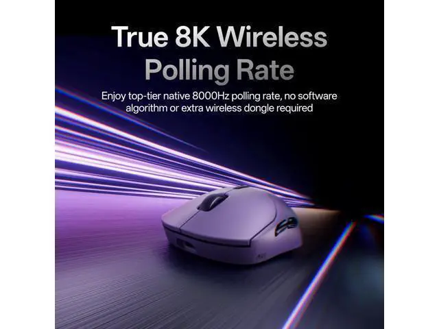 Alt view image 2 of 7 - Rapoo VT2 MAX Wireless Gaming Mouse, True 8K Wireless Polling Rate, 53g Lightweight, Up to 750 Hr Battery, Nordic nRF54L15 MCU, 120-Million Optical Switch, 10 Programmable Buttons, Macro Enabled