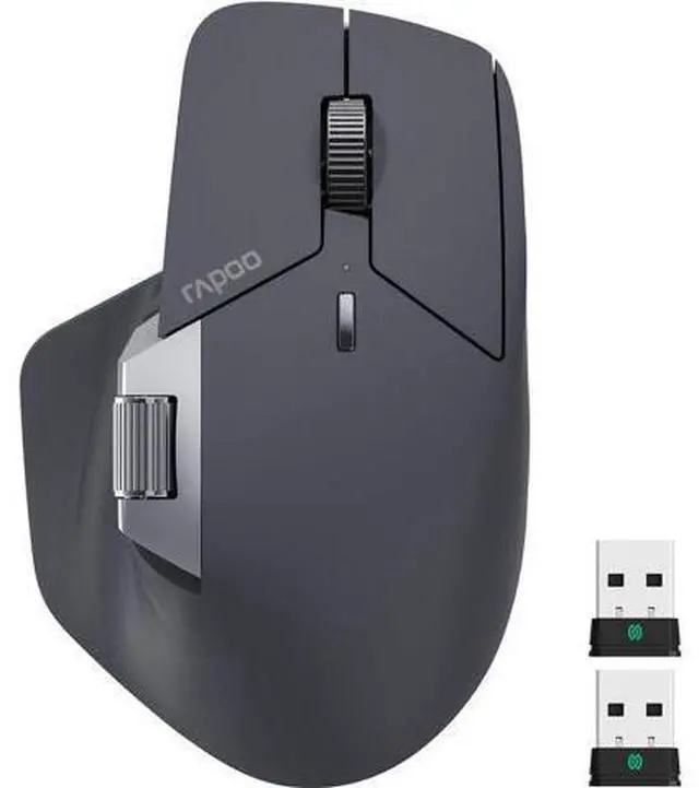 Main image of Rapoo MT760 PRO Wireless Mouse, NearLink + Bluetooth 5.0 Multi-Device, 12K DPI, 2K Polling, Ergo for Work & Gaming, 11 Programmable Buttons, On-Board Memory, Quiet Clicks, USB-C, 120 Days Battery Life
