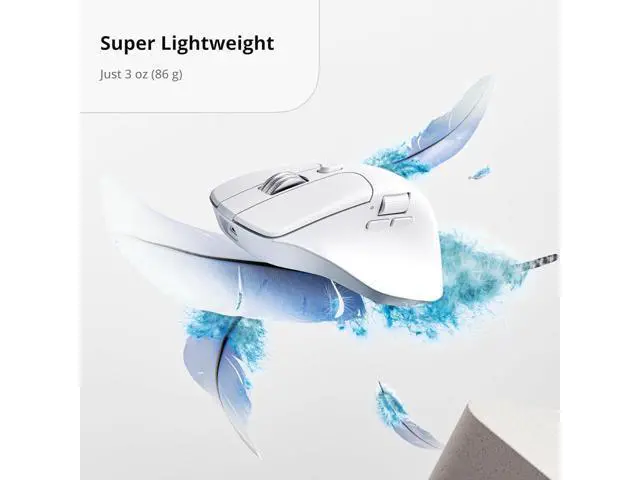 Alt view image 7 of 7 - Keychron M6 8K Wireless Gaming Mouse, 2.4G/Bluetooth/Wired, PixArt 3950 Sensor, 8000Hz Polling, Silent Clicks, 5 On-Board Memory Profiles for Plug & Play, Programmable for Mac/Win/Linux White