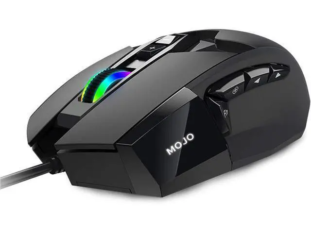 Alt view image 3 of 7 - MOJO Pro Performance Silent Gaming Mouse - Wired Mouse with 9 Programmable Buttons Including Sniper Key, 12000 DPI, 1000 Hz, Force Adjustable, Custom Profiles