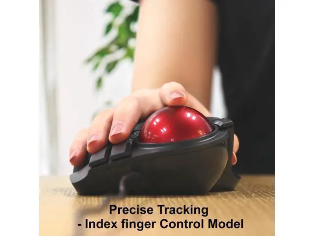 Alt view image 3 of 7 - ELECOM HUGE Trackball Mouse, Wired, Finger-Operated, 8-Button Function, Palm Rest Attached, 52mm Smooth Red Ball Windows11, macOS (M-HT1URBK)