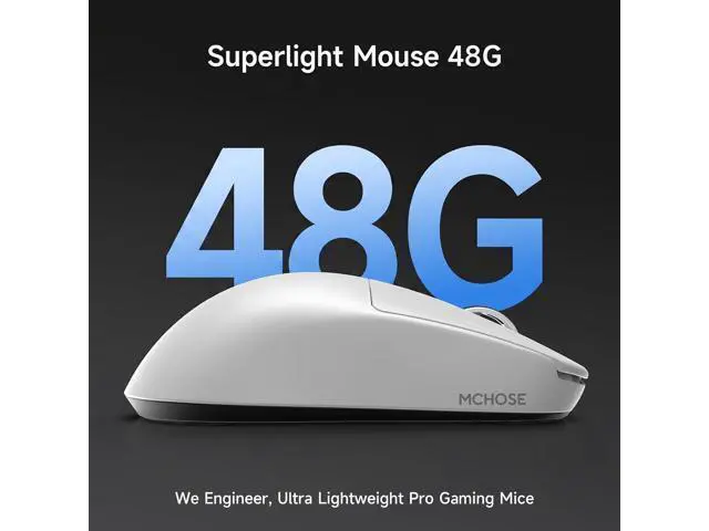 Alt view image 7 of 7 - MCHOSE L7 Ultra+ Wireless Gaming Mouse, Lightweight 48g, Ergonomic Mouse with 42K DPI, PAW3950, Optical Switch, 20000 FPS, Dual 8K Polling, 7 Programmable Buttons, 3-Mode Connect, PC/Mac - White