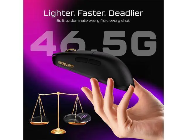 Alt view image 6 of 7 - OOCTPK Chilkey Wireless Mouse, Glacier LW 8K L Gaming Mouse with LCD Screen, 8K Polling Rate, 30000 DPI Optical Tracking, 750 IPS, Bluetooth/2.4GHz/USB-C, 47g Ultra-Lightweight, 100 Million Clicks