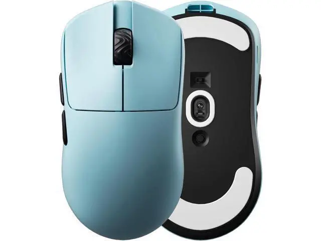 Alt view image 3 of 7 - V6 Gaming Mouse, Ultra-Lightweight 40g, No Hole, Symmetrical Shape, Pixart 3950, Web Based Driver, for Claw and Fingertip Gamers, 8K Dongle Included (Blue)