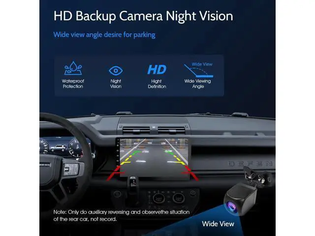 Alt view image 7 of 7 - 9 inch Wireless Double Din Car Stereo,with Apple CarPlay and Android Auto Radio Screen,with Mirror Link, Bluetooth 5.0,1080P Backup Camera, AUX,FM/AM Transmitter|Double Din carplay Screen