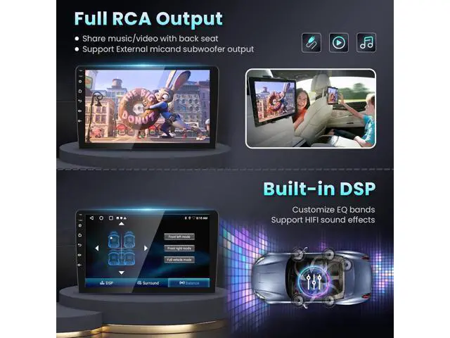 Alt view image 5 of 7 - DSP Car Stereo Radio for Honda Civic 2006-2011 with Wireless Carplay Android Auto MirrorLink,Podofo 10.1 inch HD IPS Touch Screen Built-in GPS 26UIs 5.0Bluetooth Car Radio WiFi AHD Backup Camera Mic
