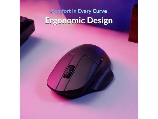 Alt view image 5 of 7 - Keychron M7 8K Wireless Mouse, 30K DPI Optical Computer Mice, 2.4 GHz/Bluetooth/Wired with Macro Button 66g Lightweight Ergonomic, Up to 140 Hours Worktime for Laptop macOS/Windows - Black