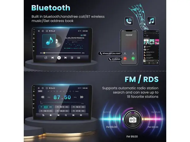 Alt view image 7 of 7 - DSP Car Stereo Radio for Honda Civic 2006-2011 with Wireless Carplay Android Auto MirrorLink,Podofo 10.1 inch HD IPS Touch Screen Built-in GPS 26UIs 5.0Bluetooth Car Radio WiFi AHD Backup Camera Mic