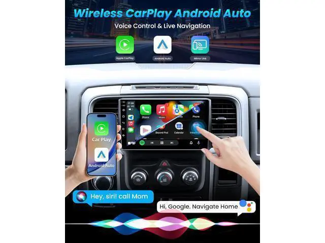 Alt view image 2 of 7 - 4G RAM +64G ROM Android 13 Car Radio for Dodge RAM 1500 2500 2013-2018: 1280 * 800P IPS Touchscreen Replacement Car Stereo with Carplay Android Auto 5G WiFi Bluetooth Backup Camera GPS FM SWC