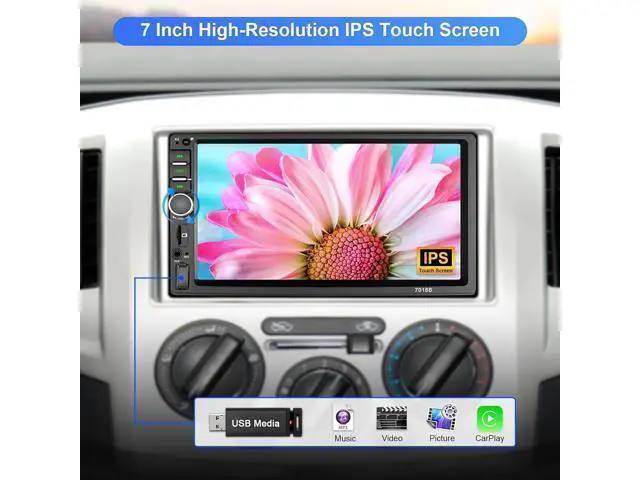 Alt view image 3 of 7 - Double Din Car Stereo Wireless Apple CarPlay Wireless Android Auto, 7 Inch Touchscreen Double Din Radio with Mirror Link,Bluetooth, Backup Camera, SWC/FM/USB/AUX