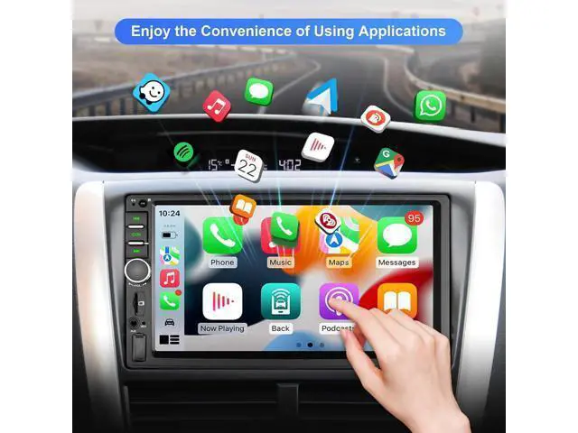 Alt view image 6 of 7 - Double Din Car Stereo Wireless Apple CarPlay Wireless Android Auto, 7 Inch Touchscreen Double Din Radio with Mirror Link,Bluetooth, Backup Camera, SWC/FM/USB/AUX