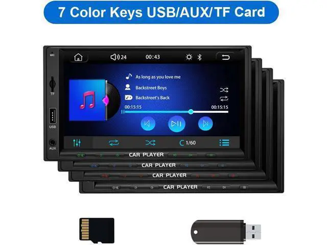 Alt view image 6 of 7 - 7 Inch Double Din Car Stereo with Wireless Apple Carplay & Android Auto Navi Radio Head Unit with Touch Screen Bluetooth AM/FM Receiver/Mirror Link/Backup Camera/TF/AUX/USB Input