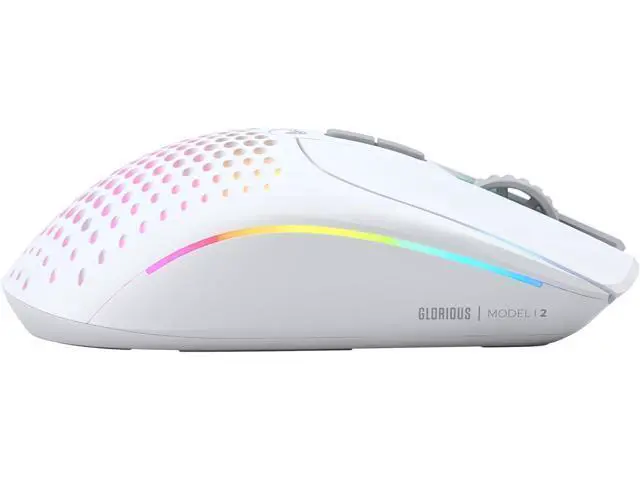 Alt view image 5 of 7 - GLORIOUS Gaming Model I 2 Wireless Gaming Mouse - Hybrid 2.4Ghz & Bluetooth, 75g Superlight, 9 Buttons (2 Swappable), RGB, PTFE Feet, MMO/MOBA/FPS, Long Battery Life, Side Thumb Rest - White