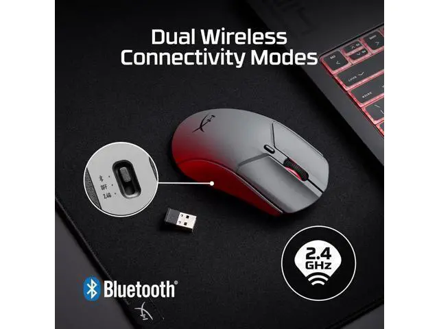 Alt view image 4 of 6 - HyperX Pulsefire Haste 2 Pro 4K Wireless Gaming Mouse for PC, 4k Polling, Rechargeable 90 Hour Battery, Lightweight 61g, 26K Sensor, 2.4GHz, Bluetooth, Slate Grey