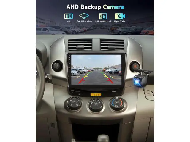 Alt view image 6 of 7 - Car Radio Stereo for Toyota RAV4 2007-2011 2+64G, 9" Touch Screen/Android 15/Wireless CarPlay/Android Auto/DSP EQ/GPS/WiFi/Bluetooth/FM/RDS/SWC/HD Backup Camera