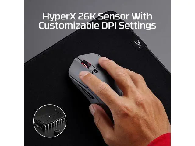 Alt view image 5 of 6 - HyperX Pulsefire Haste 2 Pro 4K Wireless Gaming Mouse for PC, 4k Polling, Rechargeable 90 Hour Battery, Lightweight 61g, 26K Sensor, 2.4GHz, Bluetooth, Slate Grey