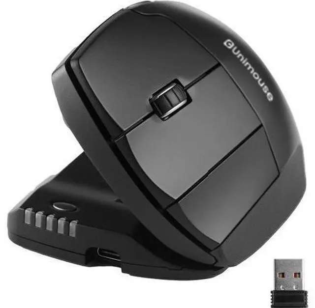 Main image of Contour Unimouse Ergonomic Vertical Mouse Adjustable 35°-70° Tilt Angle, 6 Programmable Buttons for Productivity, Customizable Thumb Rest for Wrist Pain Relief | Plug & Play Mac/PC - Wireless - Left
