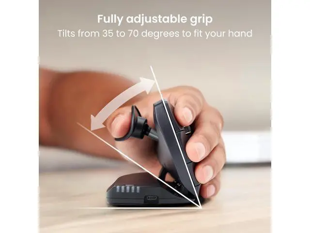 Alt view image 2 of 7 - Contour Unimouse Ergonomic Vertical Mouse Adjustable 35°-70° Tilt Angle, 6 Programmable Buttons for Productivity, Customizable Thumb Rest for Wrist Pain Relief | Plug & Play Mac/PC - Wireless - Left