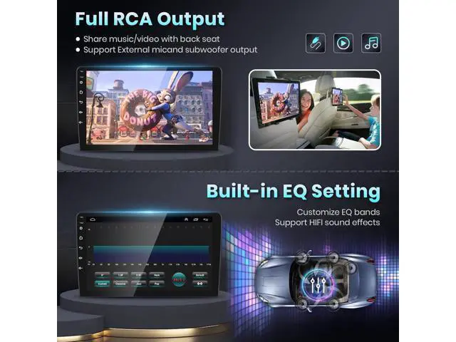 Alt view image 5 of 7 - Hi-Fi 16EQ Radio for Honda CRV 2002-2006 Car Stereo with Wireless Carplay Android Auto,PODOFO 9inch 1080P IPS Touch Screen Bluetooth GPS WiFi AUX-in FM/RDS AHD Backup Camera