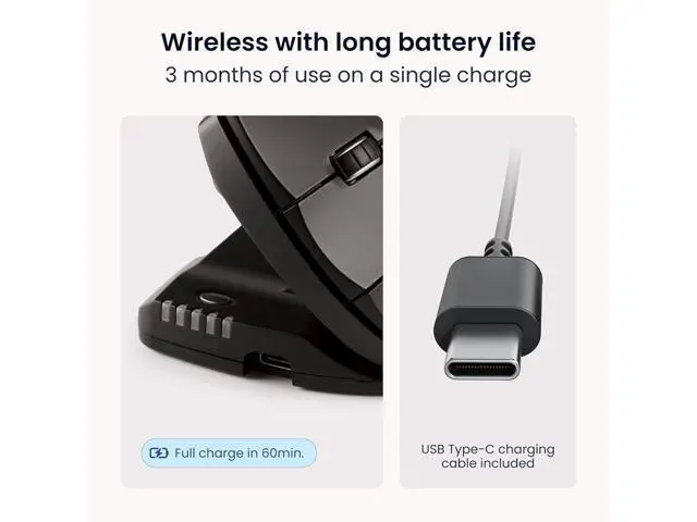 Alt view image 7 of 7 - Contour Unimouse Ergonomic Vertical Mouse Adjustable 35°-70° Tilt Angle, 6 Programmable Buttons for Productivity, Customizable Thumb Rest for Wrist Pain Relief | Plug & Play Mac/PC - Wireless - Left