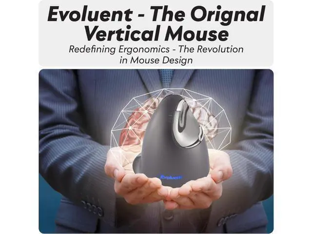 Alt view image 5 of 7 - Evoluent Inventor of The Vertical Mouse VM4L Ergonomic Vertical Mouse Left Hand Wired USB, Sculpted for Comfort, Reduces Wrist Strain, 4 Speeds, 6 Customizable Buttons in Windows