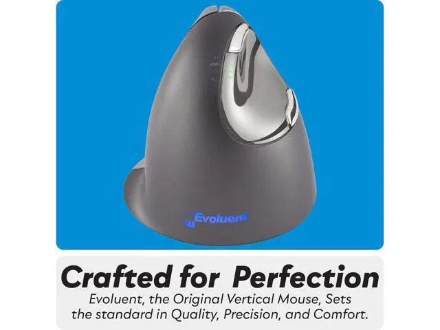 Alt view image 4 of 7 - Evoluent Inventor of The Vertical Mouse VM4L Ergonomic Vertical Mouse Left Hand Wired USB, Sculpted for Comfort, Reduces Wrist Strain, 4 Speeds, 6 Customizable Buttons in Windows