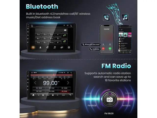 Alt view image 7 of 7 - Hi-Fi 16EQ Radio for Honda CRV 2002-2006 Car Stereo with Wireless Carplay Android Auto,PODOFO 9inch 1080P IPS Touch Screen Bluetooth GPS WiFi AUX-in FM/RDS AHD Backup Camera