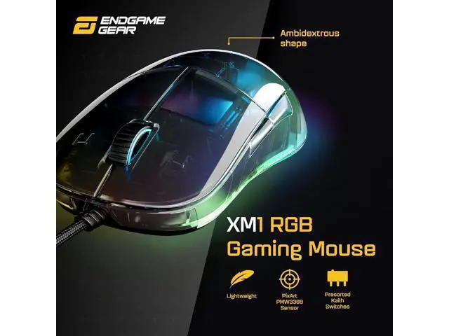 Alt view image 2 of 6 - ENDGAME GEAR XM1 RGB Gaming Mouse, Programmable Mouse with 6 Buttons and 16,000 DPI, Dark Reflex