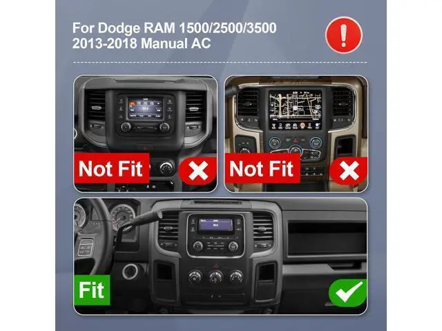 Alt view image 2 of 7 - 9 Inch IPS Touchscreen Android 13 Car Stereo for Dodge RAM 1500 2500 3500 2013-2018 with Wireless CarPlay & Android Auto 2+32GB Car Radio, Support WiFi6, Bluetooth 5.4, FM, Backup Camera (Manual AC)