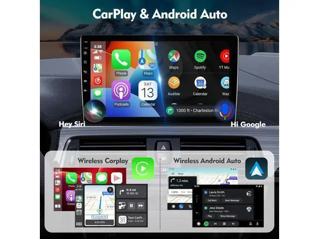 Alt view image 3 of 7 - 9 Inch IPS Touchscreen Android 13 Car Stereo for Dodge RAM 1500 2500 3500 2013-2018 with Wireless CarPlay & Android Auto 2+32GB Car Radio, Support WiFi6, Bluetooth 5.4, FM, Backup Camera (Manual AC)
