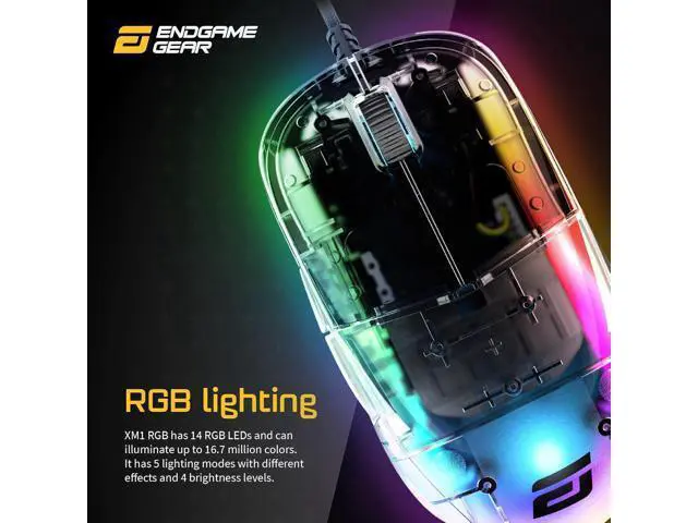 Alt view image 3 of 6 - ENDGAME GEAR XM1 RGB Gaming Mouse, Programmable Mouse with 6 Buttons and 16,000 DPI, Dark Reflex