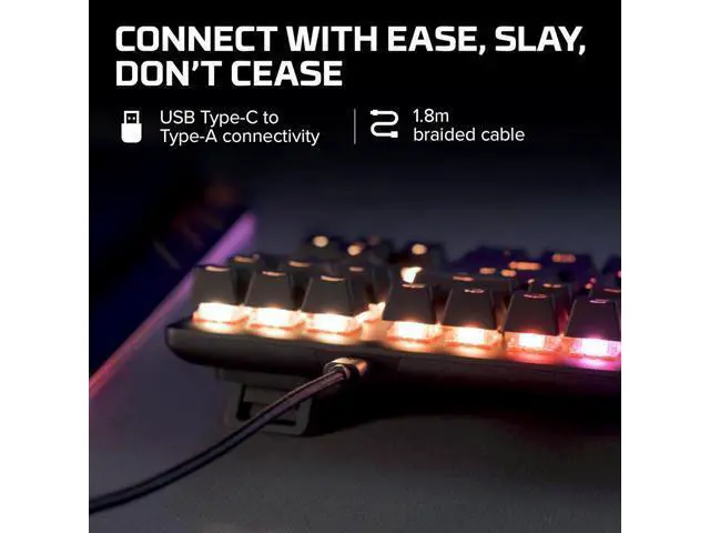 Alt view image 2 of 7 - HyperX Alloy Origins Core - Tenkeyless Mechanical Gaming Keyboard, Software Controlled Light & Macro Customization, Compact Form Factor, RGB LED Backlit, Linear HyperX Red Switch,Black