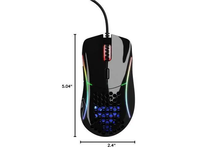 Alt view image 7 of 7 - Glorious Gaming Mouse - Glorious Model D Honeycomb Mouse - Superlight RGB PC Mouse - 68 g - Glossy Black Wired Mouse