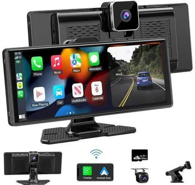 Main image of Carplay Screen for Car,10.26" HD IPS Wireless Portable car Stereo for Apple Carplay&Android Auto,Car Audio Receivers with 4K Dash Cam/1080P Rear Camera,GPS Navigation,Mirror Link,FM,Voice Control