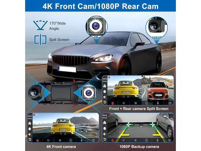 Alt view image 2 of 7 - Carplay Screen for Car,10.26" HD IPS Wireless Portable car Stereo for Apple Carplay&Android Auto,Car Audio Receivers with 4K Dash Cam/1080P Rear Camera,GPS Navigation,Mirror Link,FM,Voice Control
