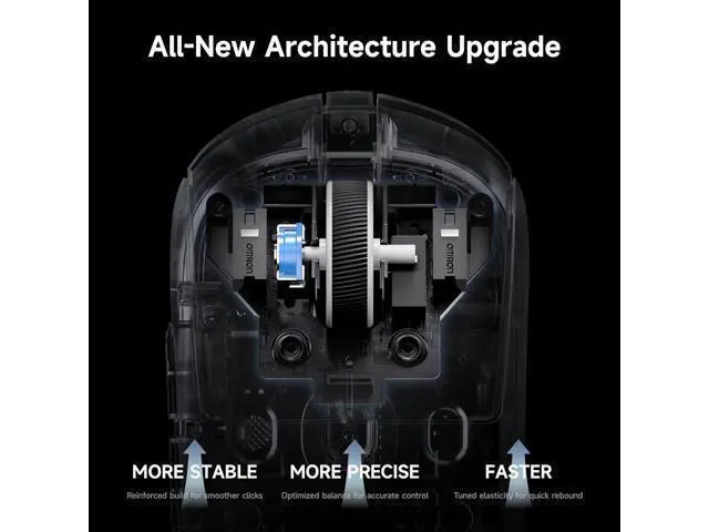 Alt view image 6 of 7 - MCHOSE A7 V2 Ultra Wireless Gaming Mouse for Esports 59 g, PAW3950 TI, 42K DPI, TOPSPEED Dual 8K Polling Rate, 130 Hour Battery Life PC/Mac White