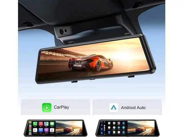 Alt view image 2 of 7 - JOMISE C810 CarPlay Mirror Dash Cam Front and Rear - 2.5K Rear View Mirror Camera, HDR Night Vision, FM/Wireless Audio, DIY 10-Min Install, Extreme Temp Resistant for Snowbelt & Vintage Cars