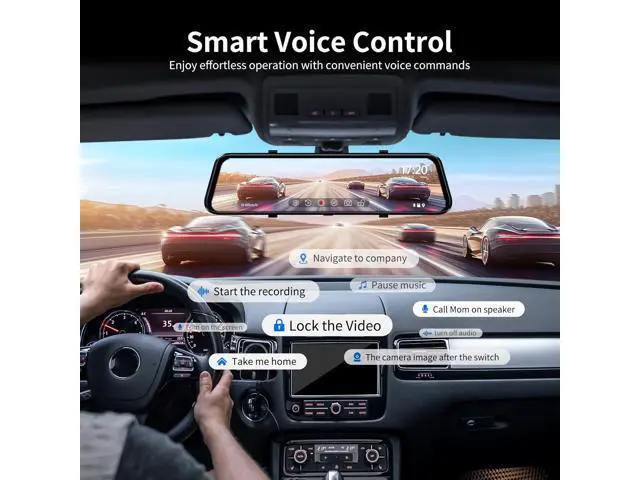 Alt view image 5 of 7 - JOMISE C810 CarPlay Mirror Dash Cam Front and Rear - 2.5K Rear View Mirror Camera, HDR Night Vision, FM/Wireless Audio, DIY 10-Min Install, Extreme Temp Resistant for Snowbelt & Vintage Cars